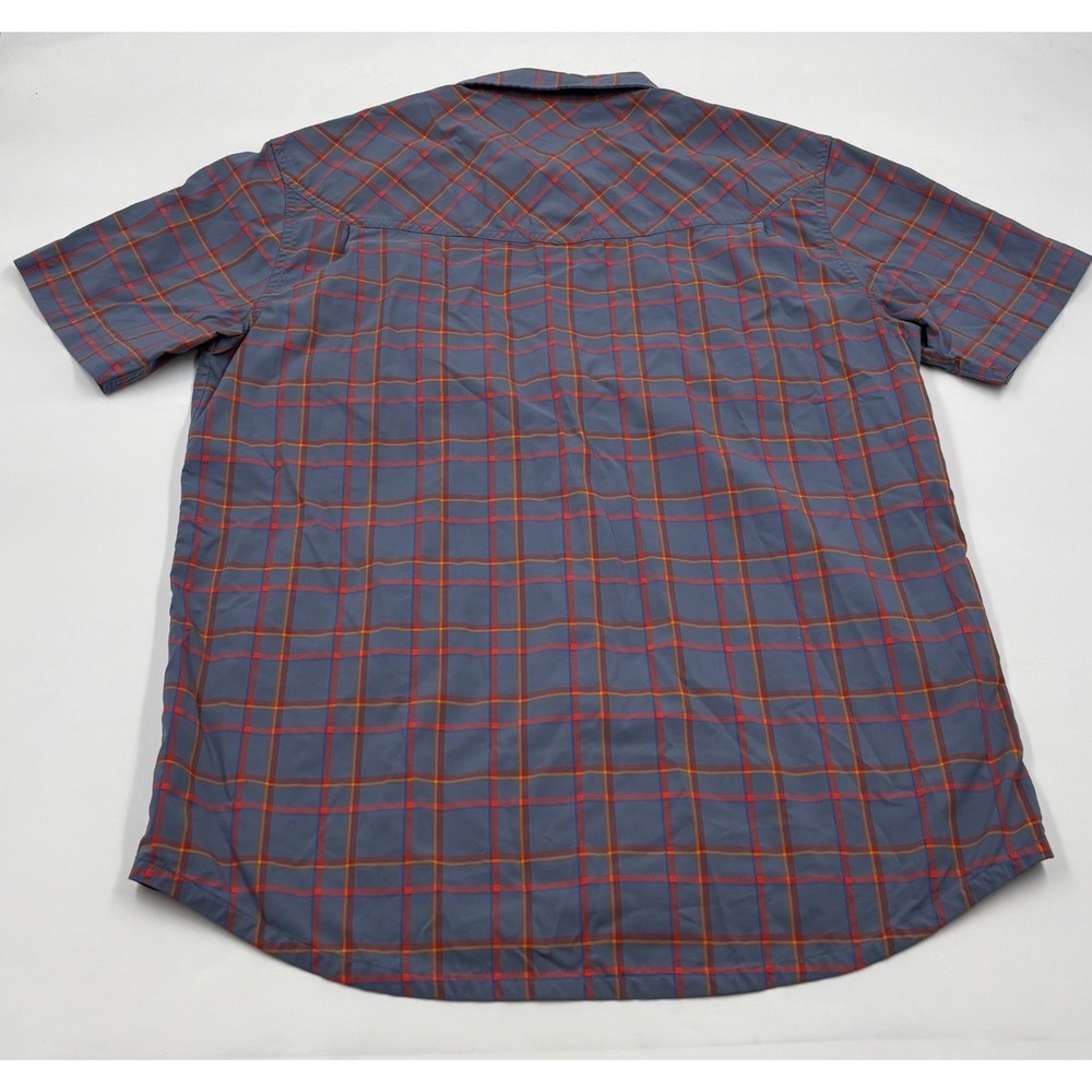 Stio Mens Eddy SS Blue Plaid Western Snap Technical Outdoor Shirt - Picture 6 of 6